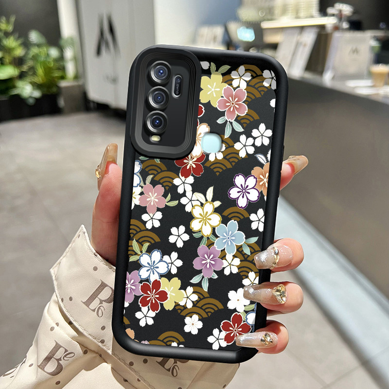 Casing Hp VIVO Y50 VIVO Y30 VIVO Y30i Case HP Silikon lembut Casing ponsel Softcase bunga anti drop 