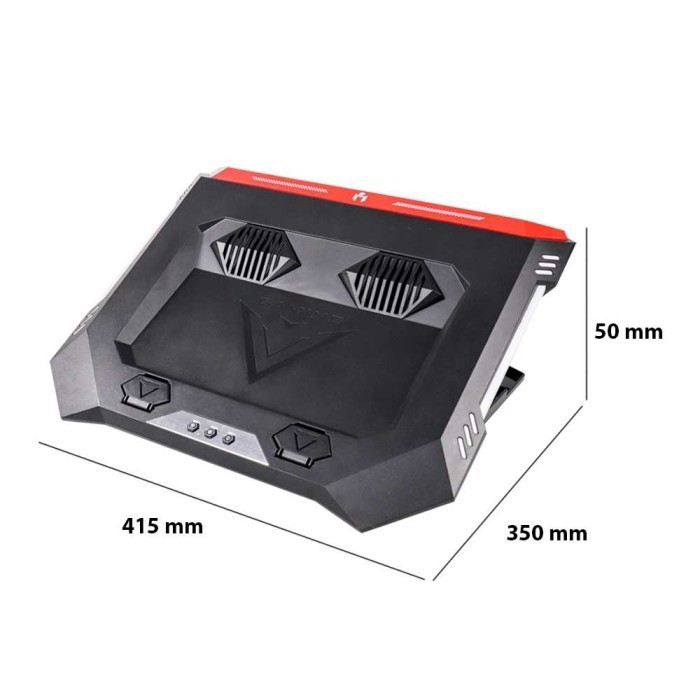 Gaming Cooling Pad Alas Laptop Turbocharged Radiator Led 2 Fan