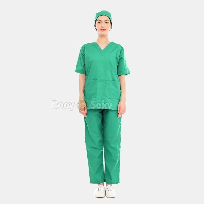 SERAGAM OKA HIJAU TOSCA / SERAGAM MEDIS / BAJU PERAWAT / OKA PENDEK CDS