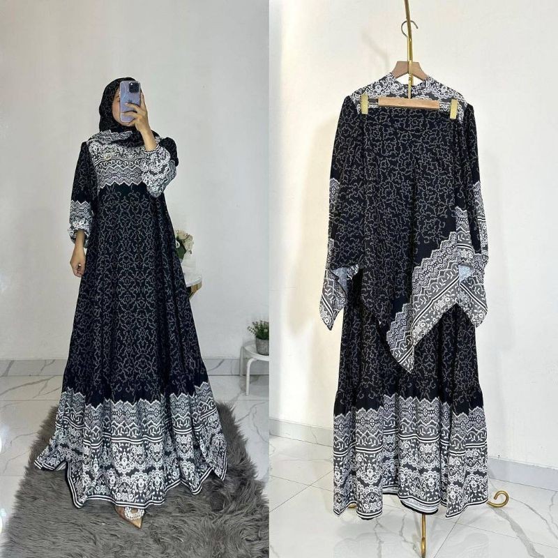 GAMIS SET HIJAB SYIFA ADEM BAHAN RAYON GAMIS RAYA