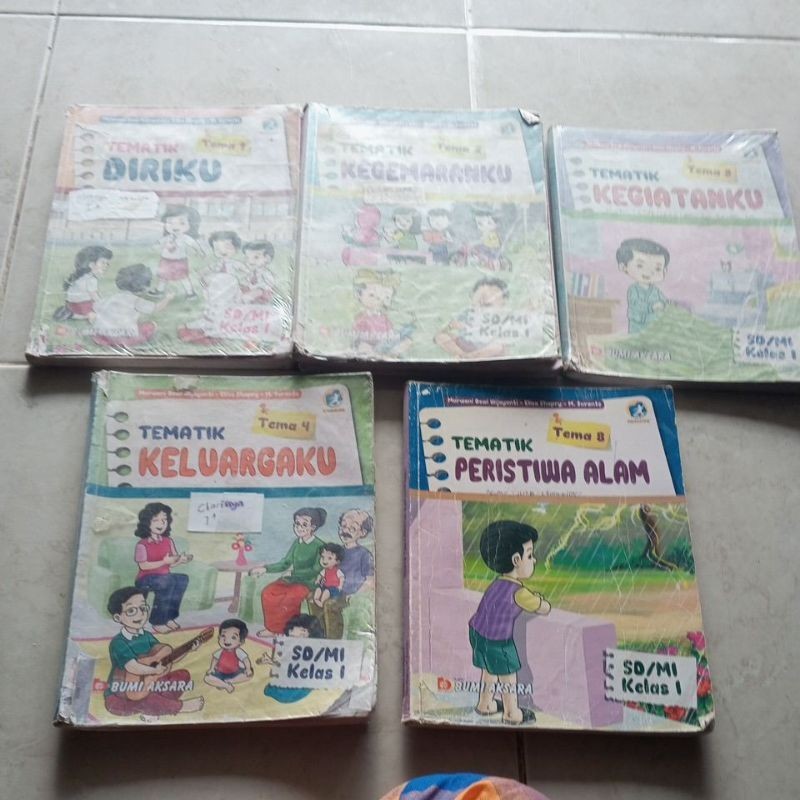 BUKU TEMATIK SD KELAS 1 TEMA 1,2,3,4,8 K13 REVISI PENERBIT BUMI AKSARA