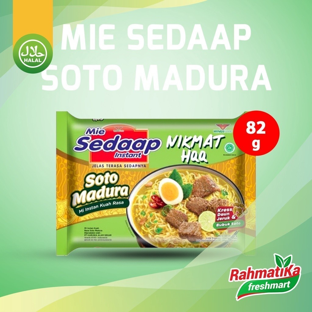 

Mie Sedaap Mi Instan Rasa Soto Madura 1 Pcs 82 gr