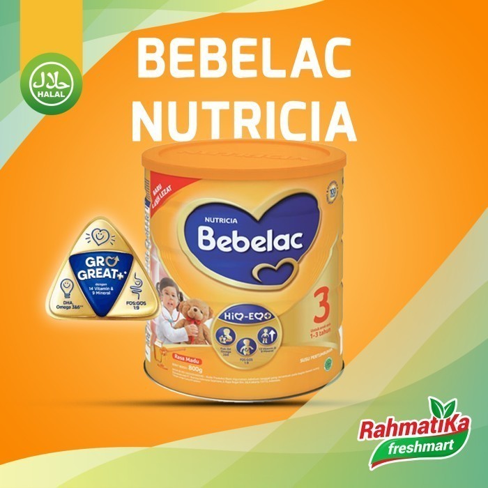 

Nutricia Bebelac 3 GroGreat+ Susu Bubuk Rasa Madu 800g (Kaleng)