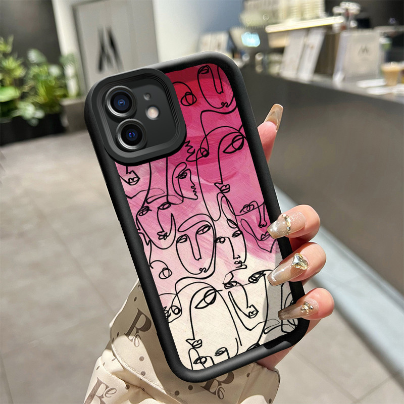 Casing Hp iPhone 11 iPhone 11 Pro Max iPhone 13 Case pola Corat-coret palsu cantik Casing HP pelindu