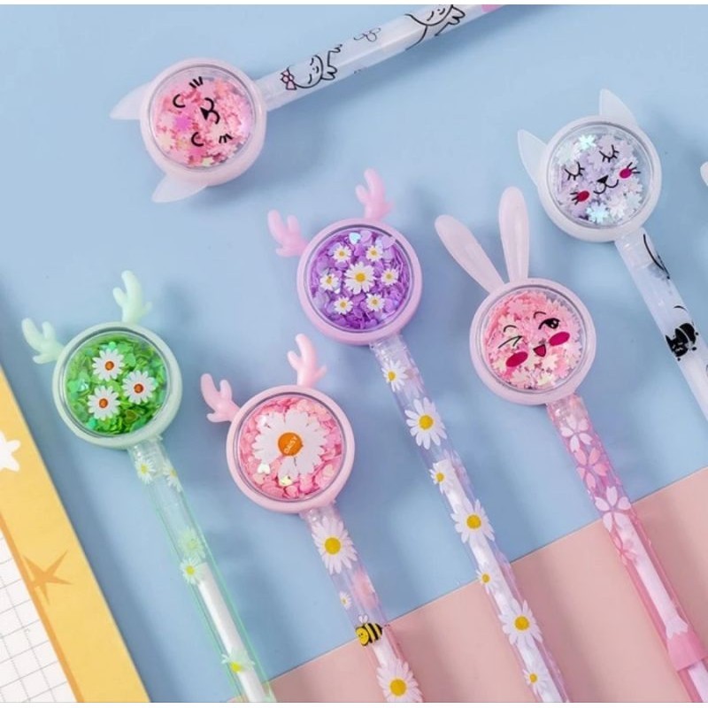 

PULPEN GEL MOTIF PAYET GLITTER PENA KARAKTER LUCU
