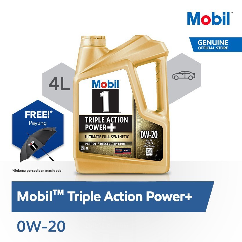 Oli Mobil 1 (Triple Action Power +) 0W-20 4 LT