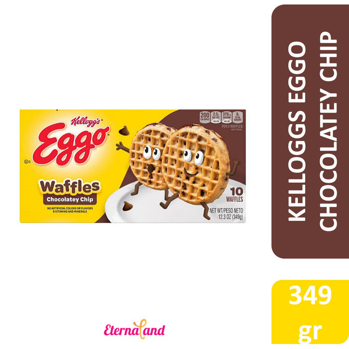 

Orea - Kelloggs Eggo Waffles Chocolate Chip - Frozen Waffles Cokelat
