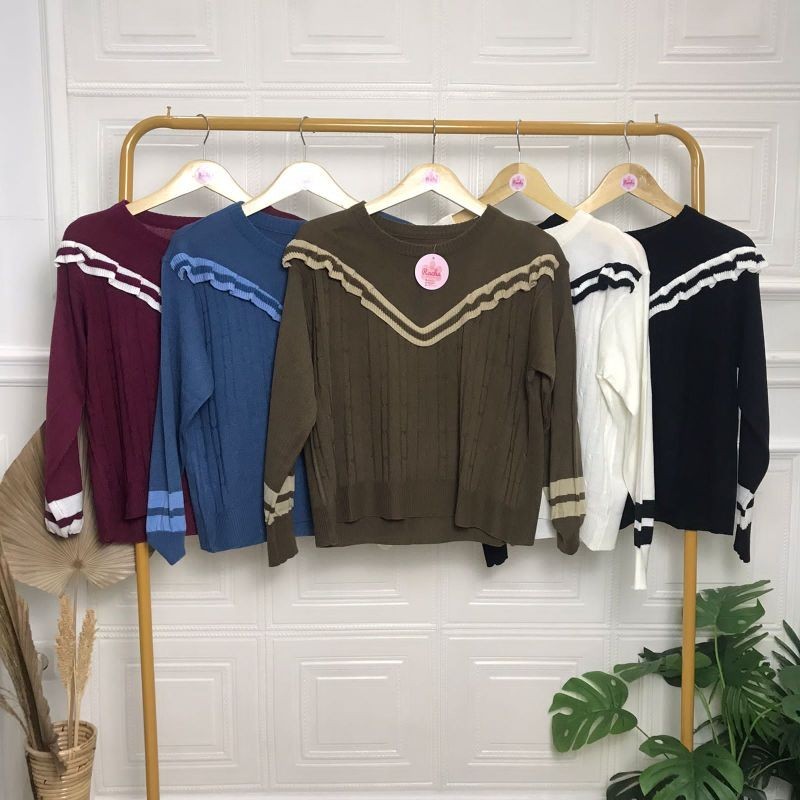 RAJUT.BYRACHA - SABRINA SWEATER CROP RAJUT PREMIUM ATASAN WANITA