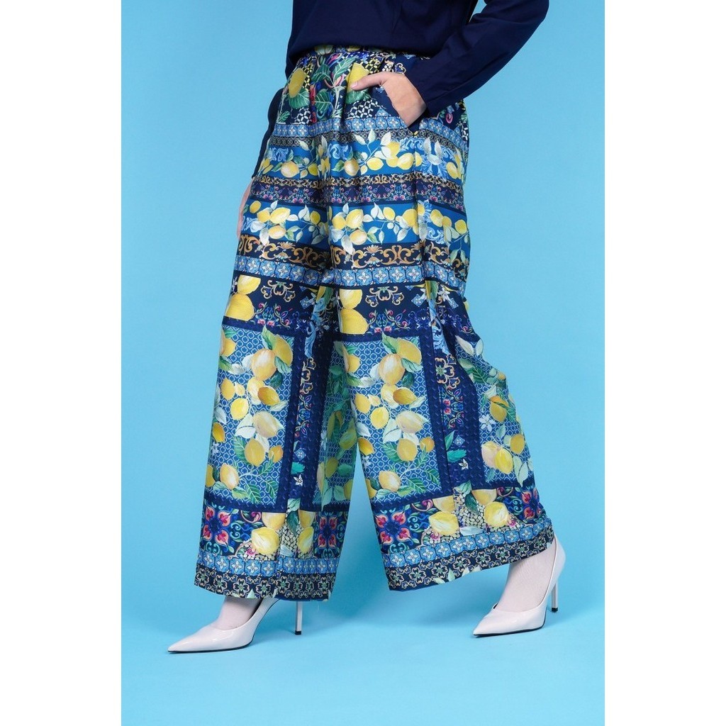 Nada Puspita Embun Lemon Wide Pants - Multicolor
