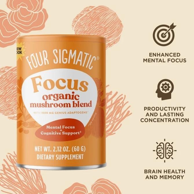 

Four Sigmatic Focus Blend 8 Superfoods Adaptogen Lions Mane Cordyseps ___maxie