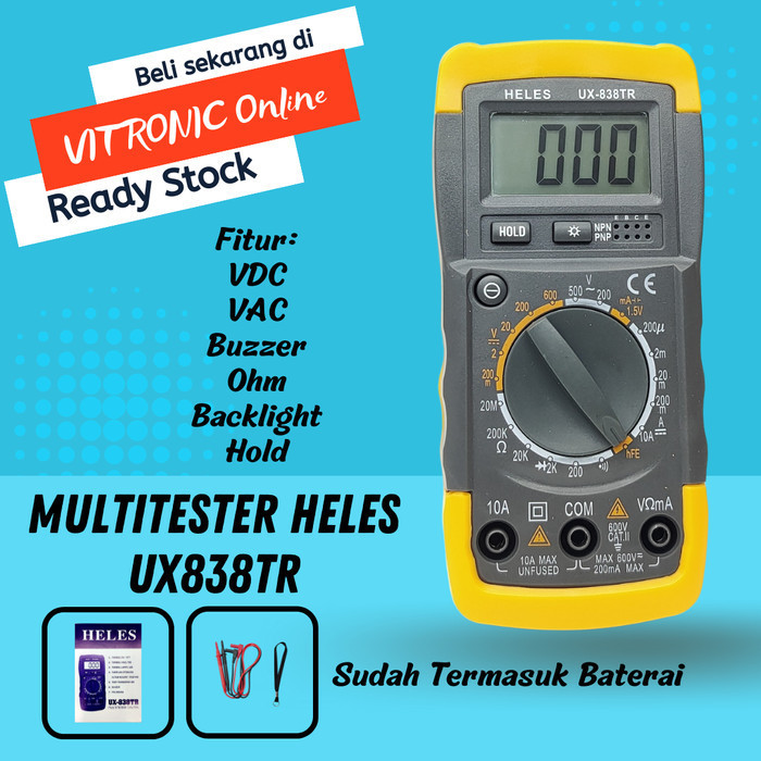 Multitester Heles Ux838Tr Multimeter Ux-838Tr Tester Digital