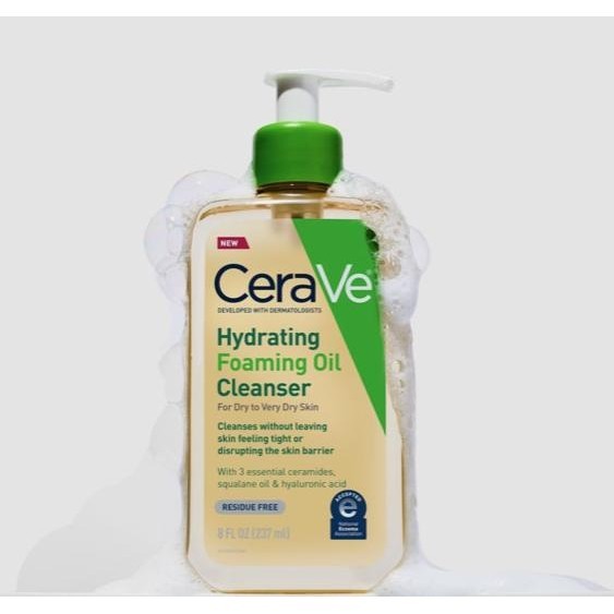 CeraVe Hydrating Foaming Oil Cleanser Wash Squalane Hyaluronic Cerami ___maxie