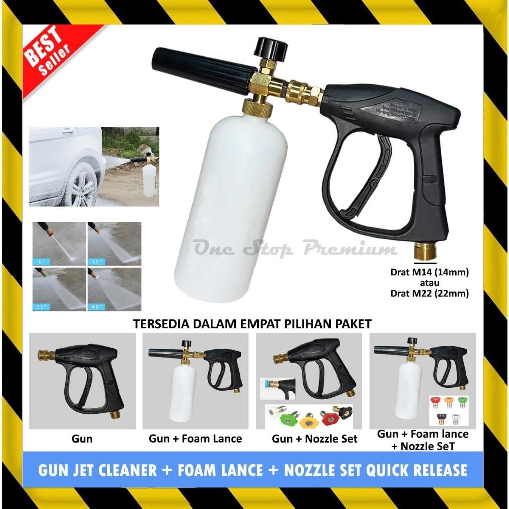 Stik Gagang Tembakan Pistol Semprotan Tekanan Tinggi High Pressure Water Tabung Botol Foam Lance Foa