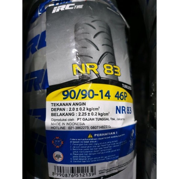 Ban 90 90-14 Nr83 Irc Tubeless