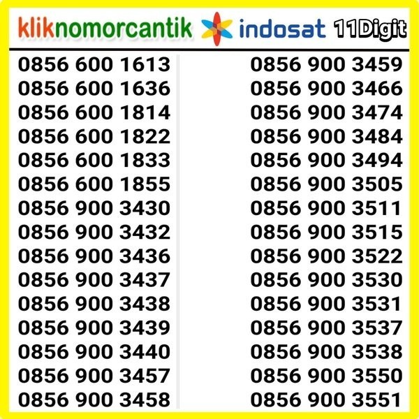 Nomor Cantik Indosat 4G Im3 10 11 12 Digit Obral