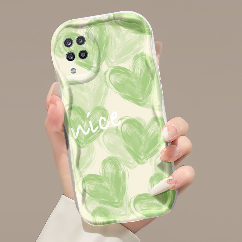 Casing Hp Samsung Galaxy A12 4G A12 5G M12 F12 Case Hati berwarna pola pasangan Kesing ponsel baru S