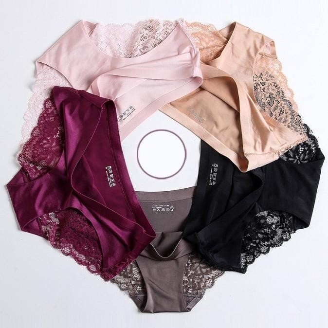 Celana dalam wanita Seamless Aksen Lace Sexy Underwear CD Cewek CD040 leroymijonathantu
