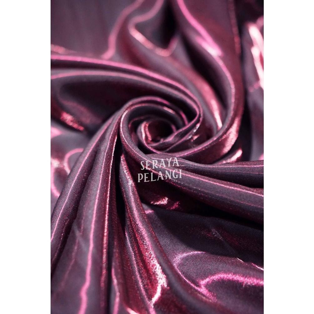 Get New [Meteran] Kain Shimmer Silk Premium Metalik Cottonblend Metallic Meteran Pakaian Dress Kemej