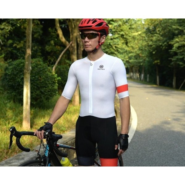 C04-05 Skinsuit Swiftofo Sepeda Jersey Dan Celana Padding Hitam Dan Putih