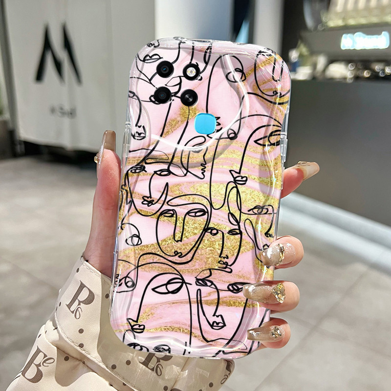 Casing Hp Infinix Smart 6 Case Kesing pelindung silikon Softcase lembut baru HP ponsel pola wajah ab