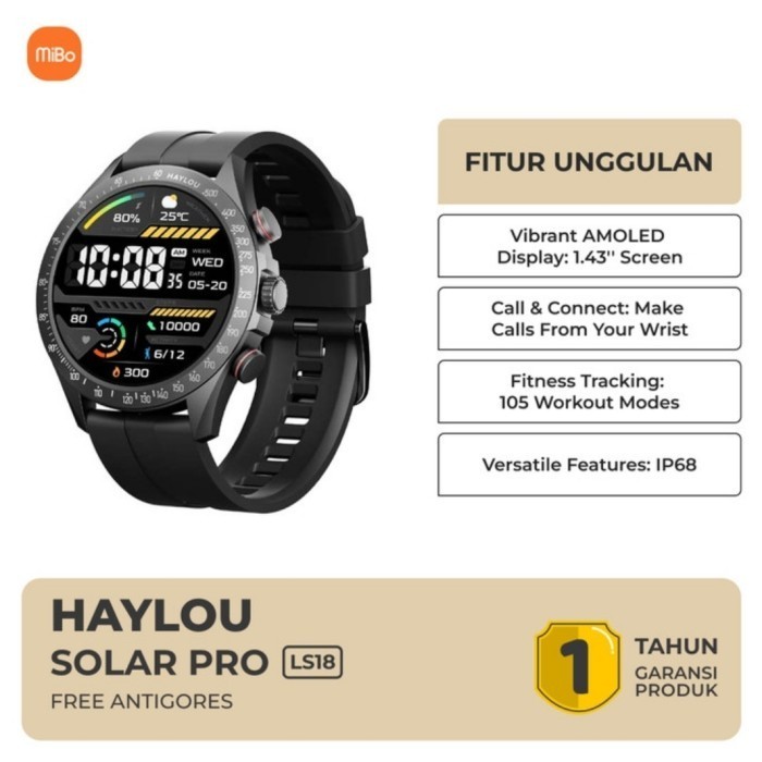 Produk Terbaru Haylou Solar Pro Ls18 Smartwatch Amoled Display