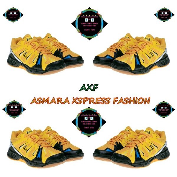 League Original Altius Sepatu Badminton - Citrus-Cyber Yellow-Hitam