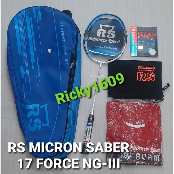 RAKET BADMINTON RS MICRON SABER 17 FORCE NG-III - HIGH TENSION FRAME - NANO POWER STRUC TURES -