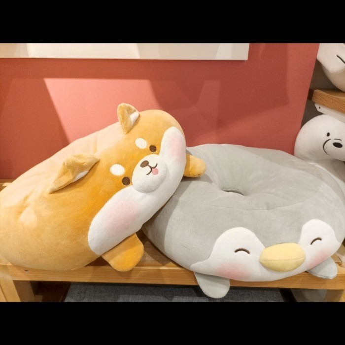 PROMO TERBATAS Miniso Cartoon Series Seat Cushion Shiba Inu Penguin Boneka Duduk