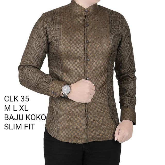Baju Koko Pria Slim Fit / Kemeja Koko Pria Slim Fit Clk35