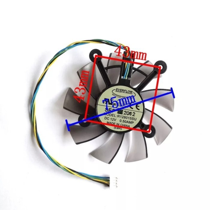 Fan Kipas 75Mm 4 Gtx 560 550Ti Hd7850 Gts 260 450