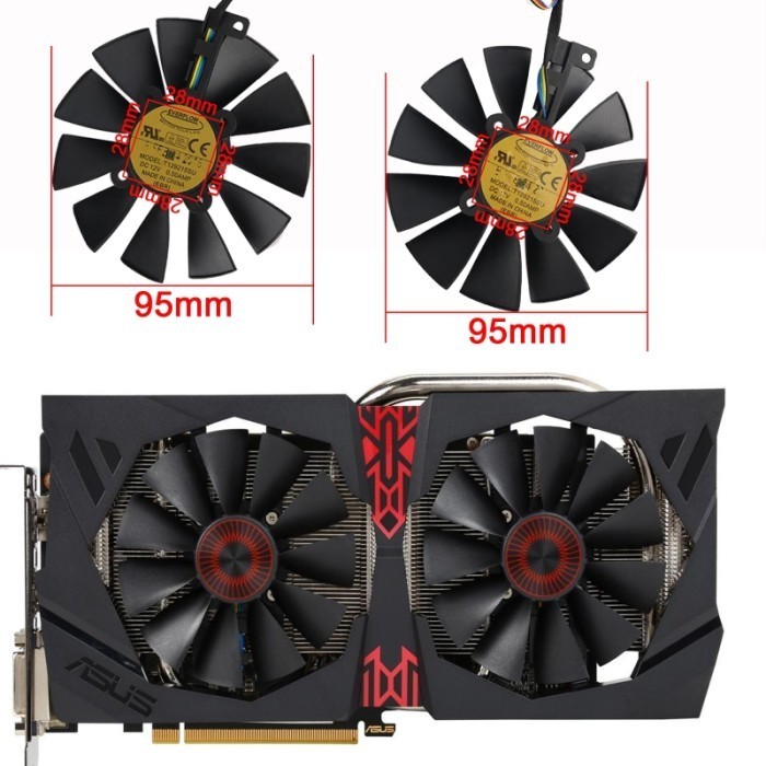 Fan Rog Strix Gtx 980 970 780 Ti R9 380 280 95Mm 5Pin