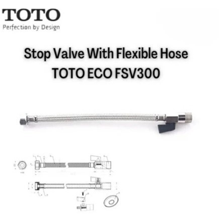 Produk Terbaru Flexibel + Stop Valve Toto Eco Fsv-300 / Selang Stop Kran Fsv 300