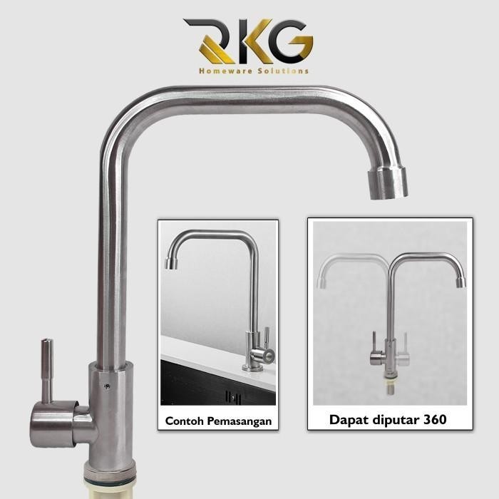 Produk Terbaru Kran Angsa Wastafel Leher Kotak Sus 304 I Kran Sink Dapur Leher Kotak
