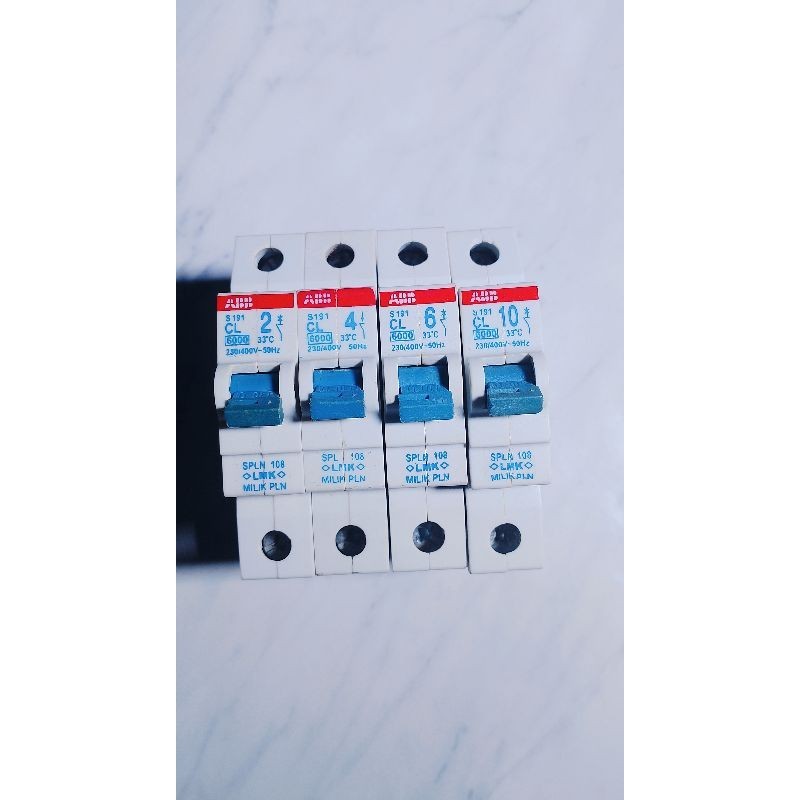 mcb PLN ABB type191 mulai 2A, 4A, 6A, 10A, original