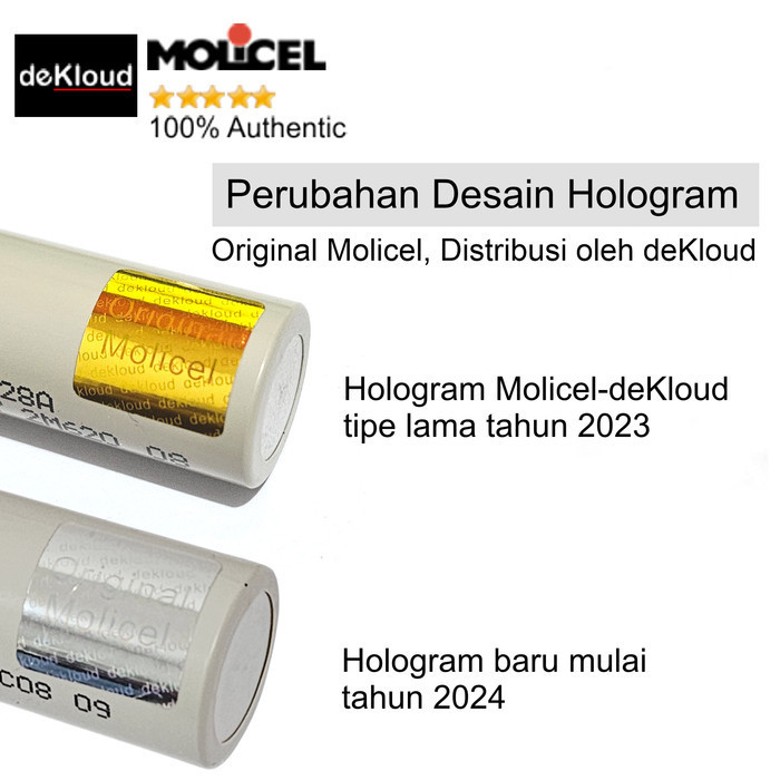 Authentic Molicel P28A 18650 Battery Baterai Batre Batere Original