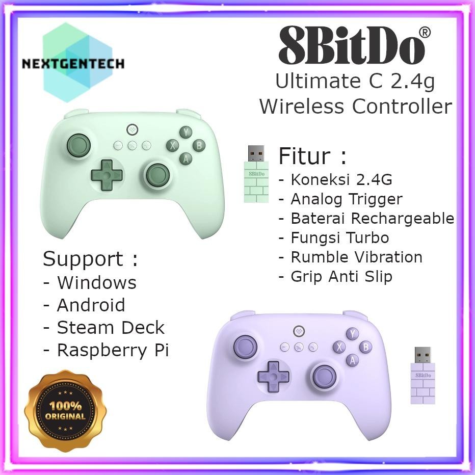 8Bitdo Ultimate C 2.4G Controller Wireless Gamepad Windows Pc Steam Deck Android Raspberry Pi