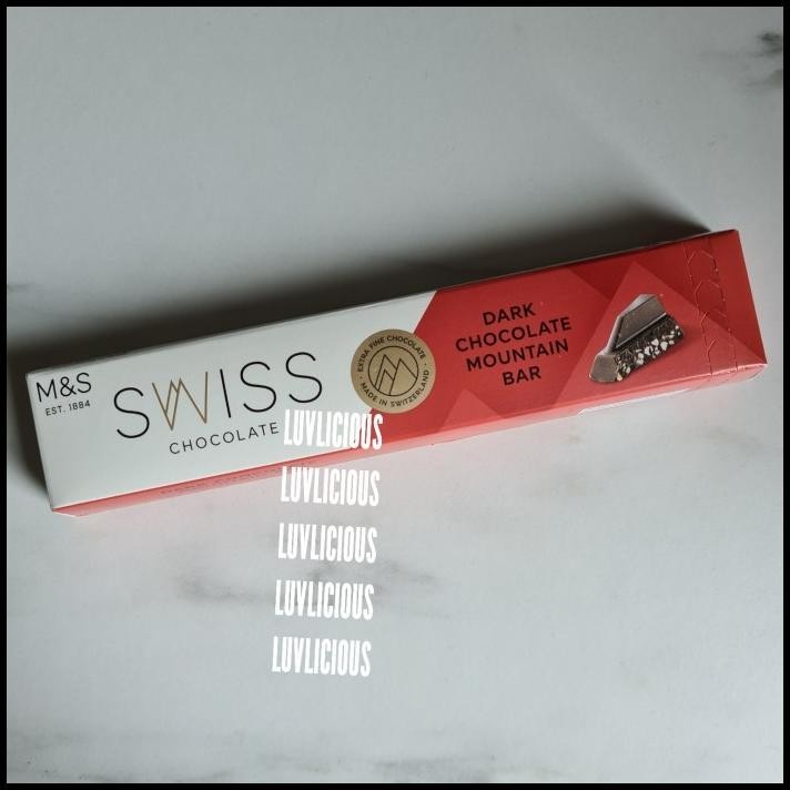 

M&S Marks & And Spencer Swiss Dark Chocolate Almond Mountain Coklat