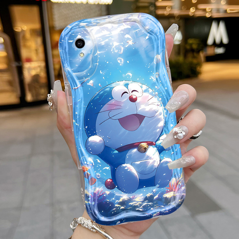 Casing Hp VIVO Y91C Y90 Y1s Case lunak Softcase sarung HP ponsel pola renang Doraemon casing pelindu