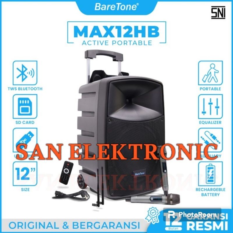 Speaker Portable Baretone MAX12HB MAX12 HB MAX 12 HB Original 12 Inch