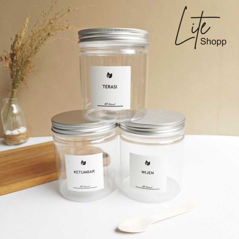 Toples Bumbu Aesthetic 500ml TUTUP SILVER