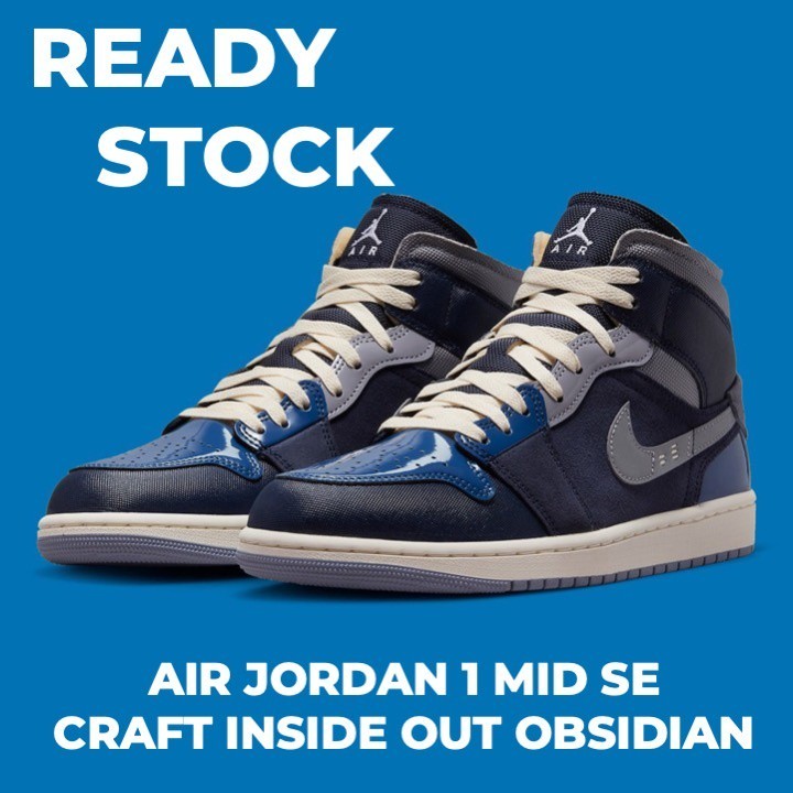 Nike Air Jordan 1 Mid SE Craft Inside Out Obsidian Navy