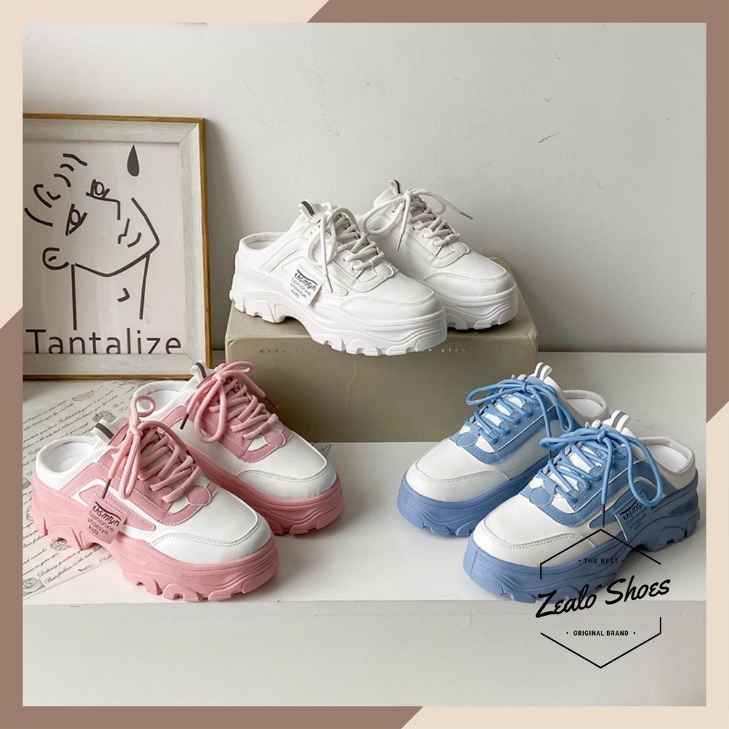 Promo Mega Sale 4.4 // Zealo.Shoes 209 Sepatu Wanita Sneakers Fashion Korea Slip On Karet Premium