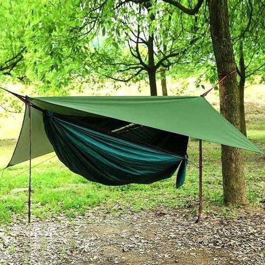 Paket Hammock Tent Ayunan Gantung Camping + Flysheet Waterproof Tebal