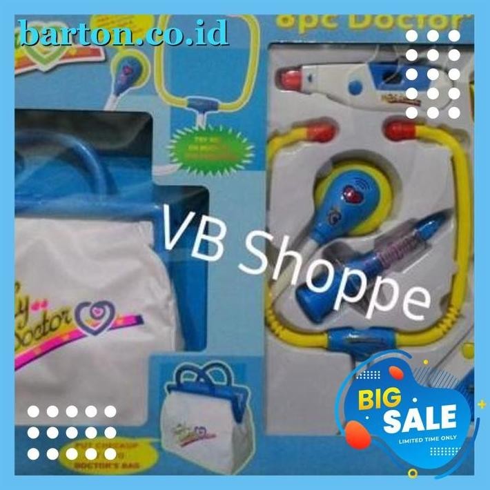 MAINAN DOKTER FAMILY DOCTOR KIT STETOSKOP MEDICAL BIRU NYALA SUARA TAS HEMAT 