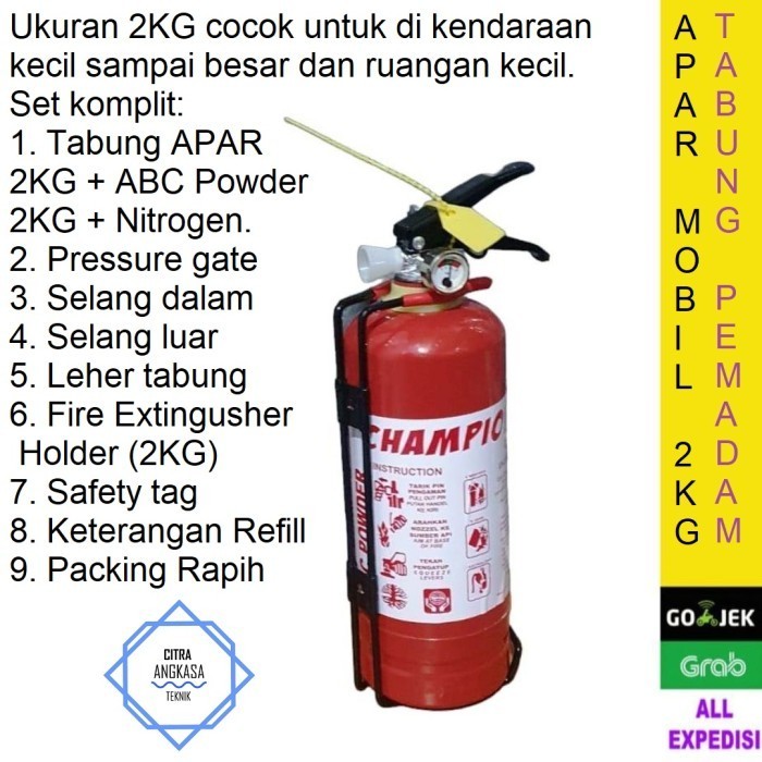 Apar tabung pemadam/ apar mobil 2 kg/ fire extinguisher 2 Kg