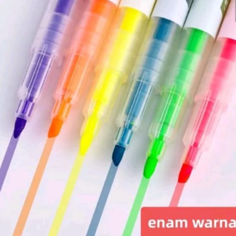 

Baru Ms Stabilo Panjang 2 Sisi Warna Warni Isi 6 Pcs Highlighter 2 Sides Limited