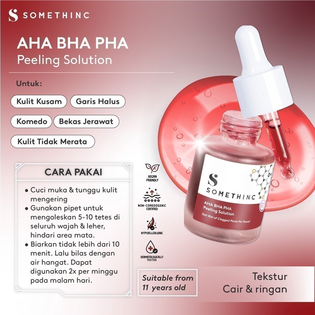 SOMETHINC AHA BHA PHA Peeling Solution - Serum Eksfoliasi Peeling Tumpas Komedo (Pemula) Image 5