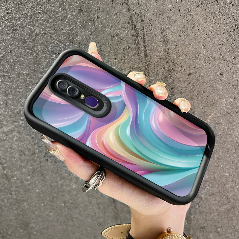 Casing Hp OPPO F11 OPPO A9 2019 OPPO A9x Case sarung HP lembut Sodtcase ponsel pola pusaran warna-wa