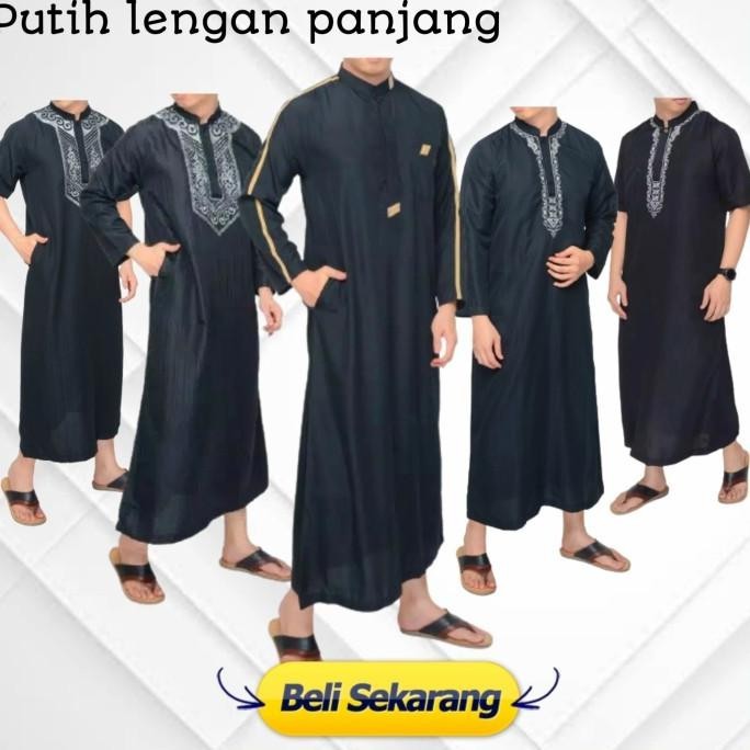 BAJU JUBAH GAMIS MUSLIM PRIA DEWASA ARAB PRIA BORDIR