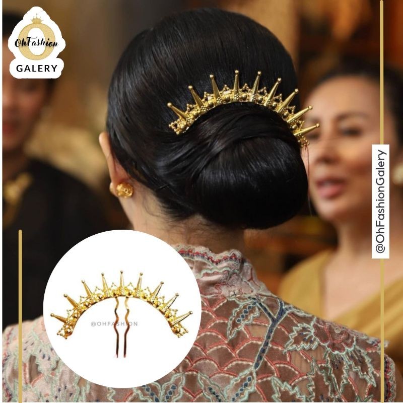 OHFASHION Tusuk Sanggul Gondang Emas Polos Replika Tusuk Sanggul Konde Rambut Batak